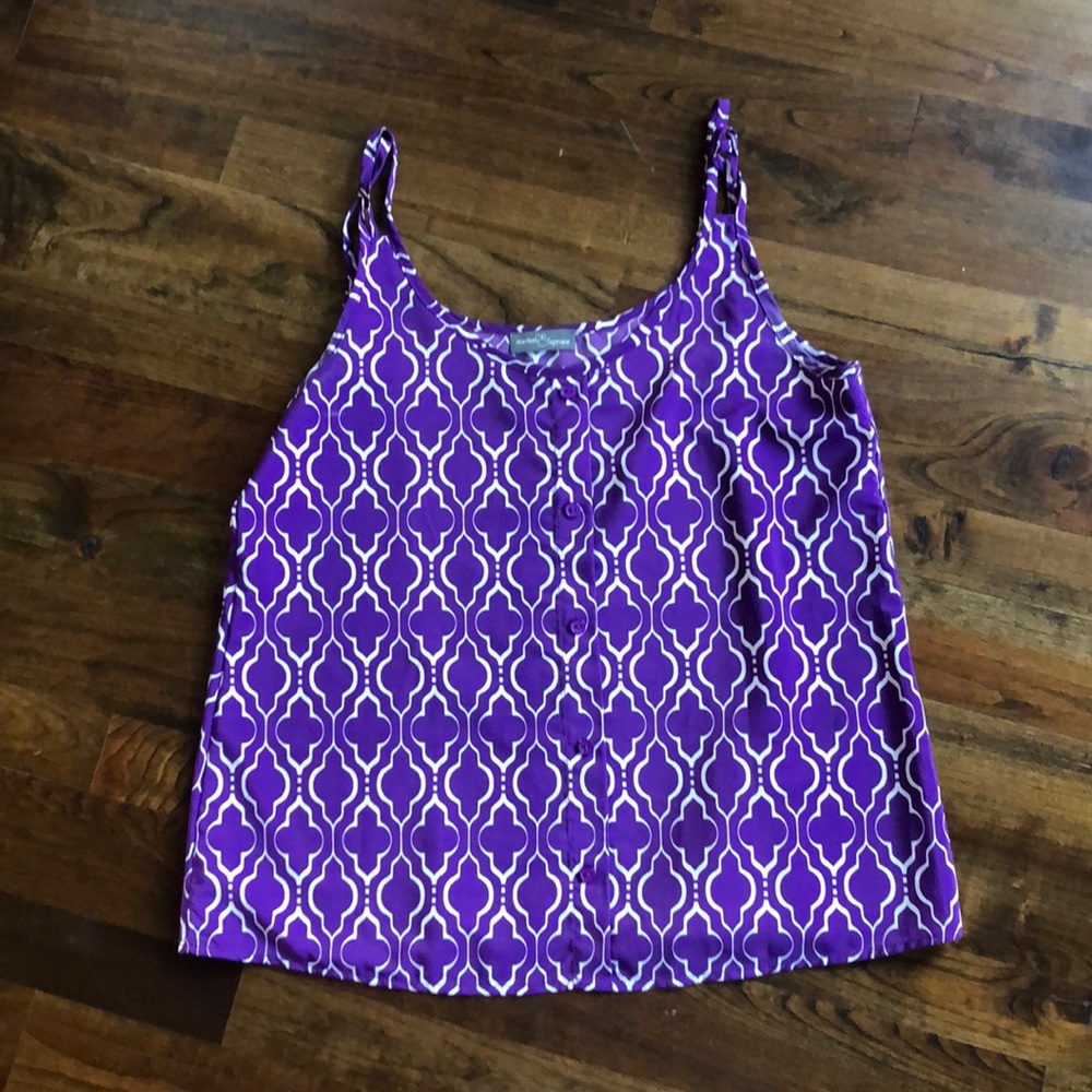 Purple Patterned Tank Top
